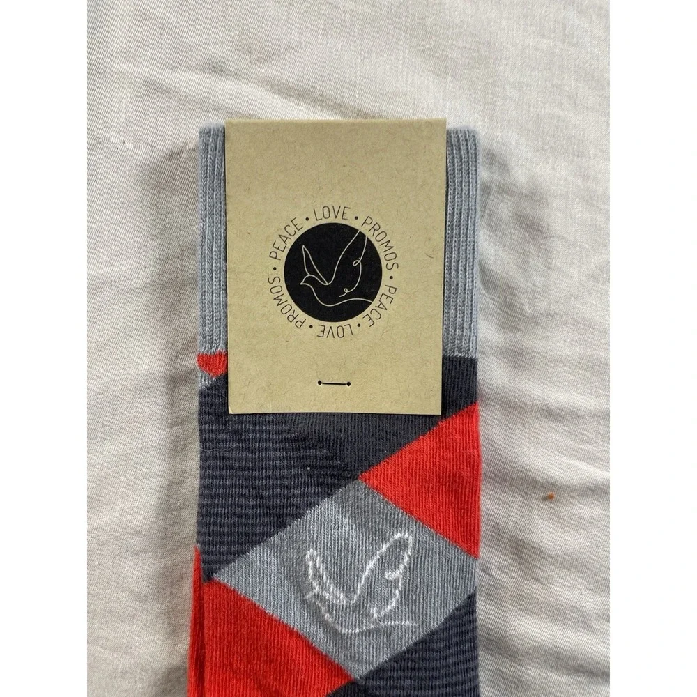Sock Club Socks Blue & Red Argyle Combed Cotton Dress Sock 1 Pair One Size